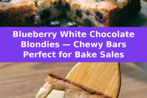 Blueberry White Chocolate Blondies — Chewy Bars Perfect for Bake Sales Pinterest recipe pin