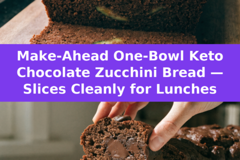 Make-Ahead One-Bowl Keto Chocolate Zucchini Bread — Slices Cleanly for Lunches Pinterest recipe pin
