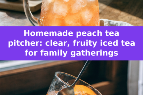 Homemade peach tea pitcher: clear, fruity iced tea for family gatherings Pinterest recipe pin
