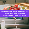 Watermelon Tajin Skewers — Quick No-Cook Summer Snack with Lime & Cotija Pinterest recipe pin